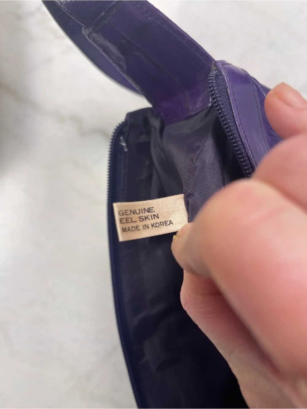 Purple Leather Crossbody Bag - Women